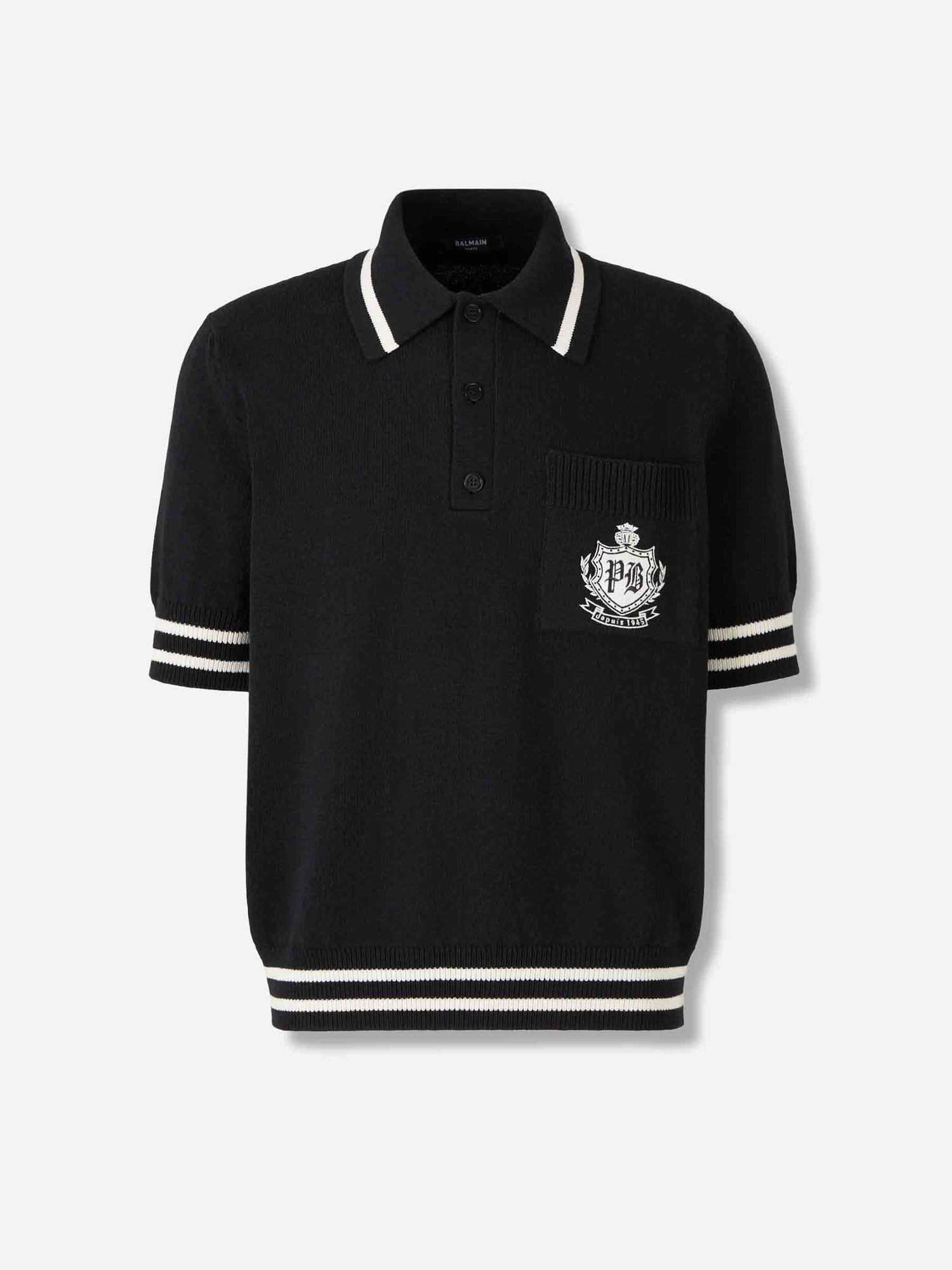 Outlet online Balmain Hombre Polo Punto Logo color Negro sku 552-001622 01 - Foto 1