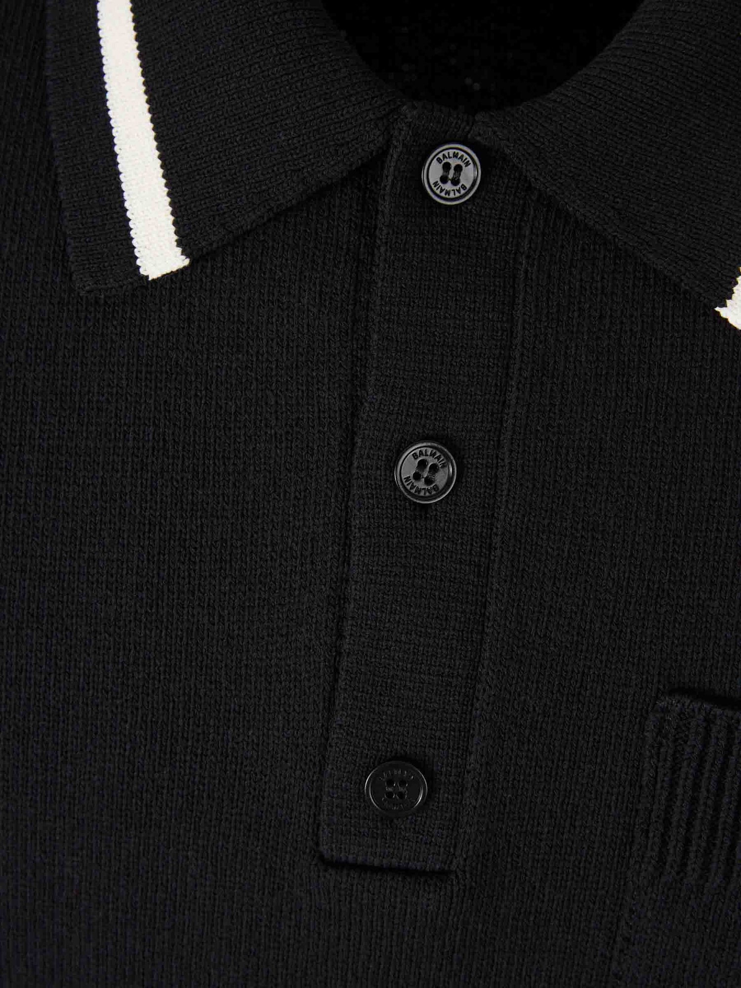 Outlet online Balmain Hombre Polo Punto Logo color Negro sku 552-001622 01 - Foto 3