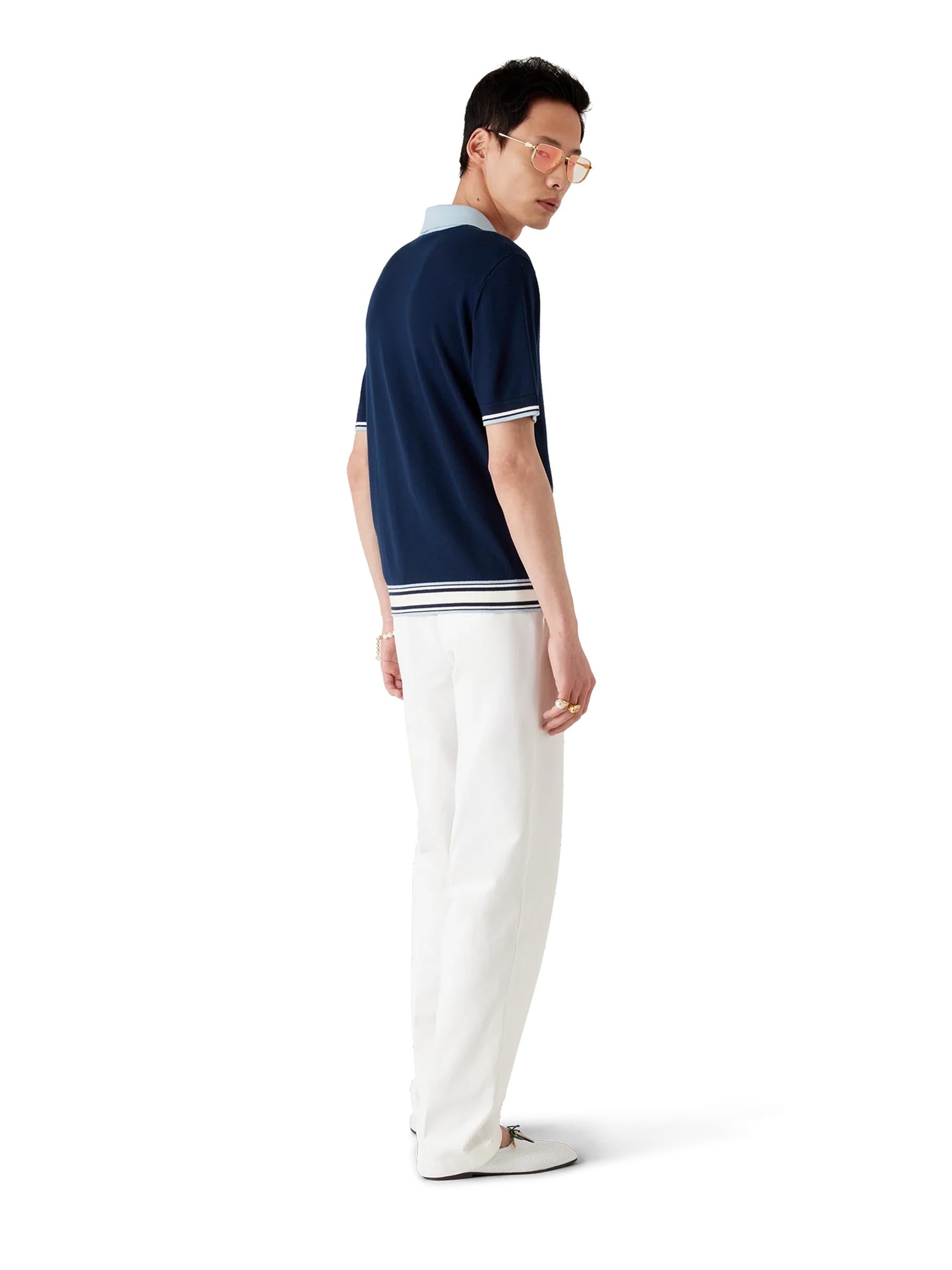 Outlet online Casablanca Hombre Polo Punto Lana color Azul Marino sku 552-001624 01 - Foto 3