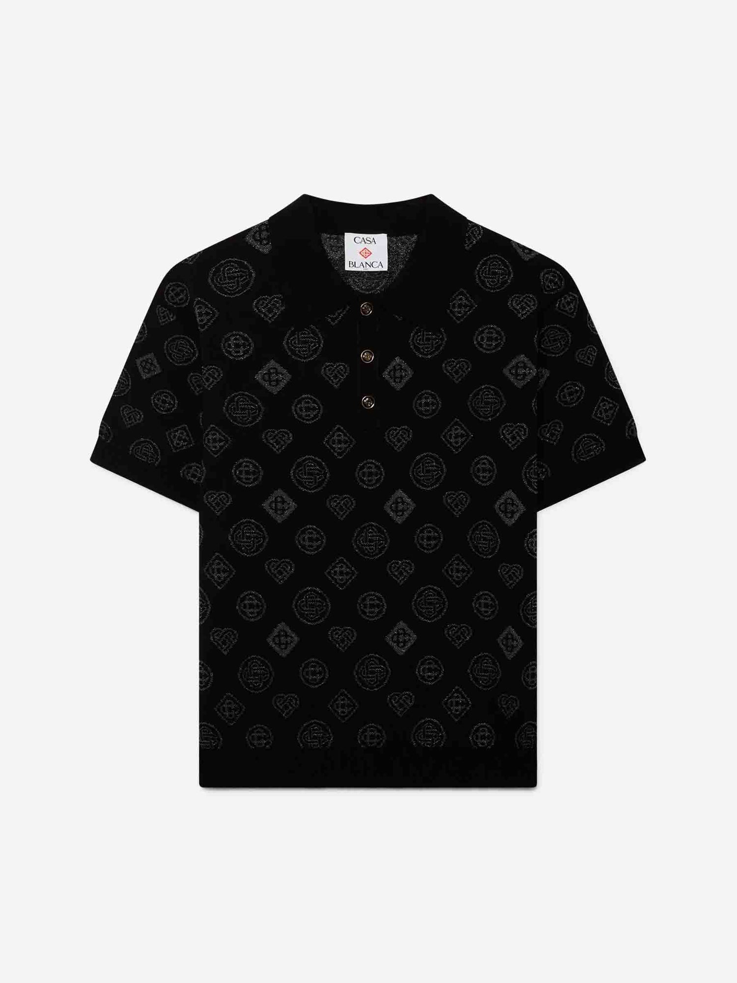 Outlet online Casablanca Hombre Polo Monograma Jacquard color Negro sku 552-001627 01 - Foto 1