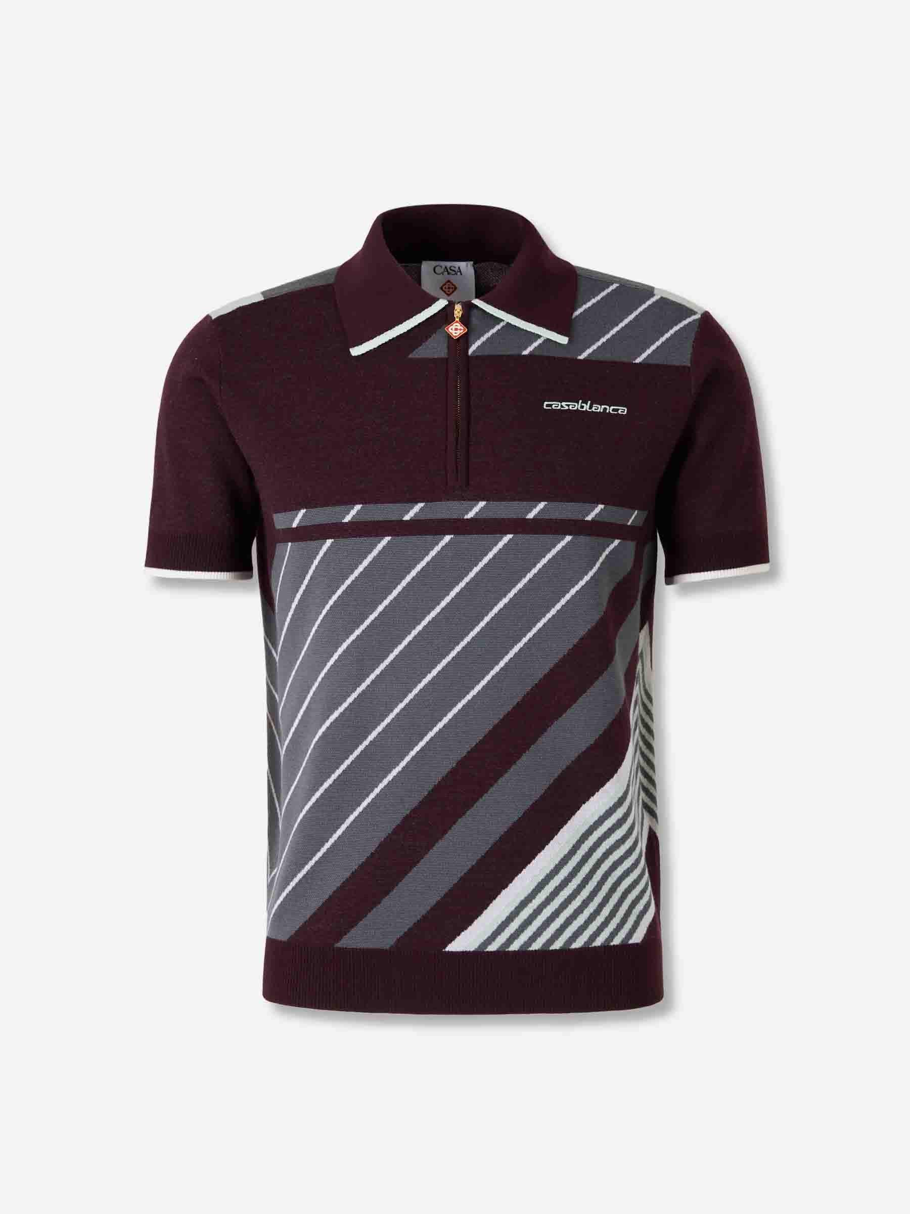 Outlet online Casablanca Hombre Polo Punto Cremallera color Burdeos sku 552-001628 01 - Foto 1