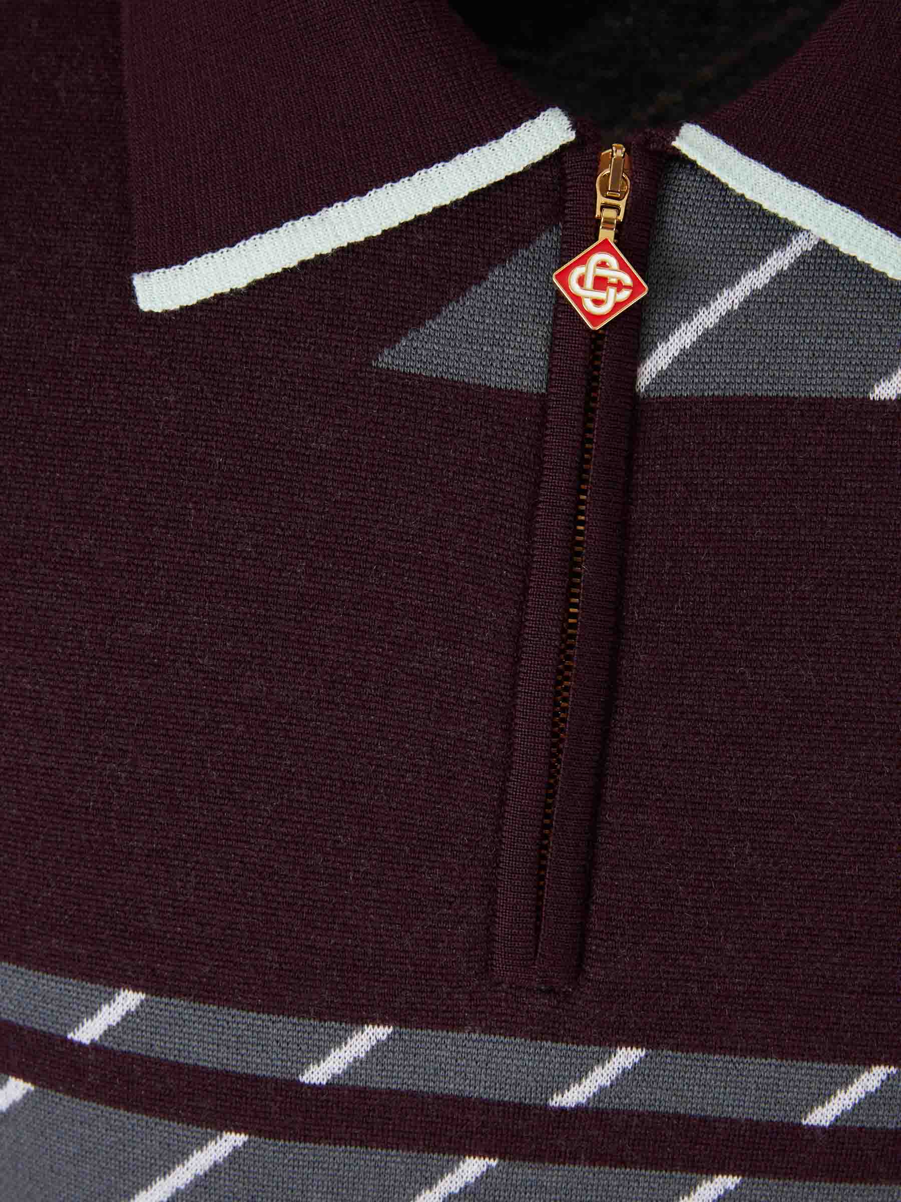 Outlet online Casablanca Hombre Polo Punto Cremallera color Burdeos sku 552-001628 01 - Foto 3