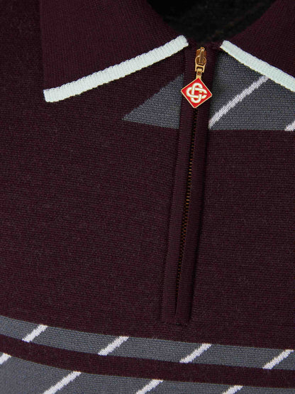 Outlet online Casablanca Hombre Polo Punto Cremallera color Burdeos sku 552-001628 01 - Foto 3