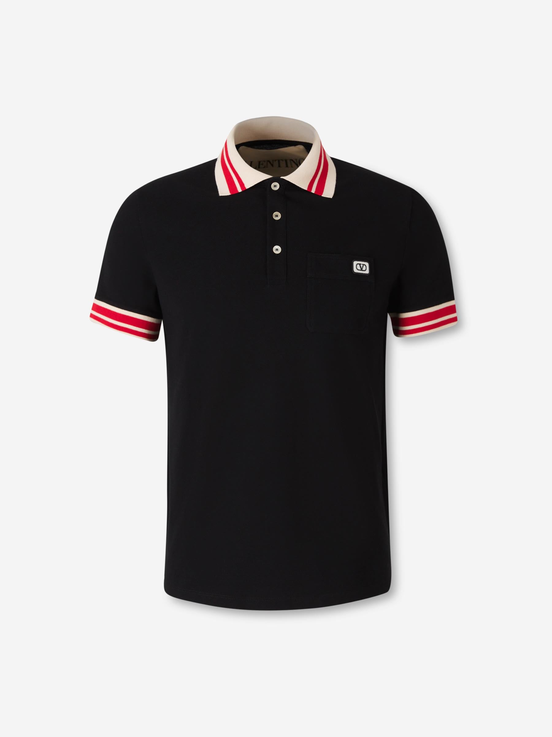 Outlet online Valentino Hombre Polo Parche VLogo color Negro sku 552-001630 01 - Foto 1