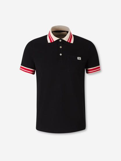 Outlet online Valentino Hombre Polo Parche VLogo color Negro sku 552-001630 01 - Foto 1