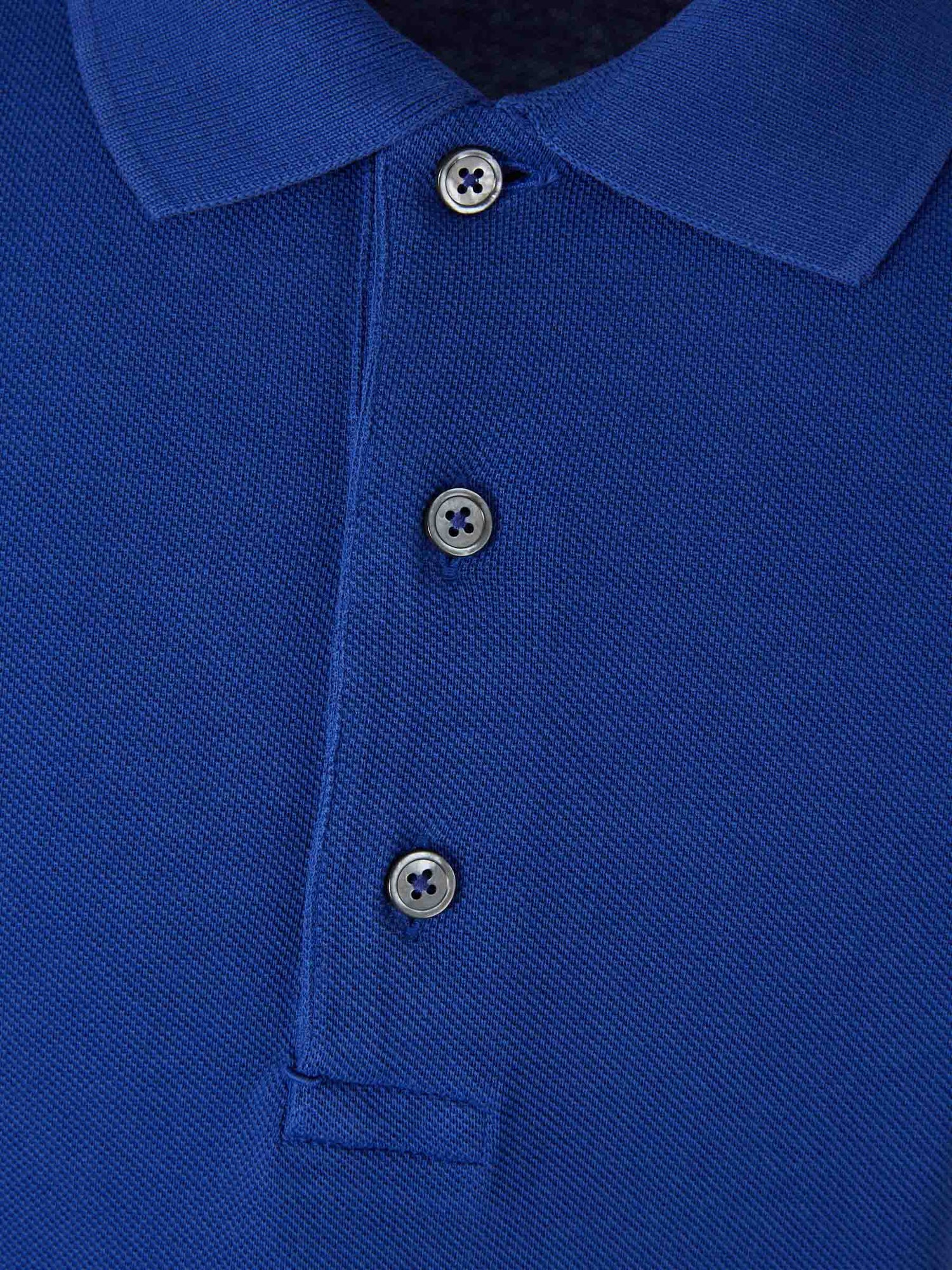 Outlet online Tom Ford Hombre Polo Liso Algodón color Azul Cobalto sku 552-001662 04 - Foto 3
