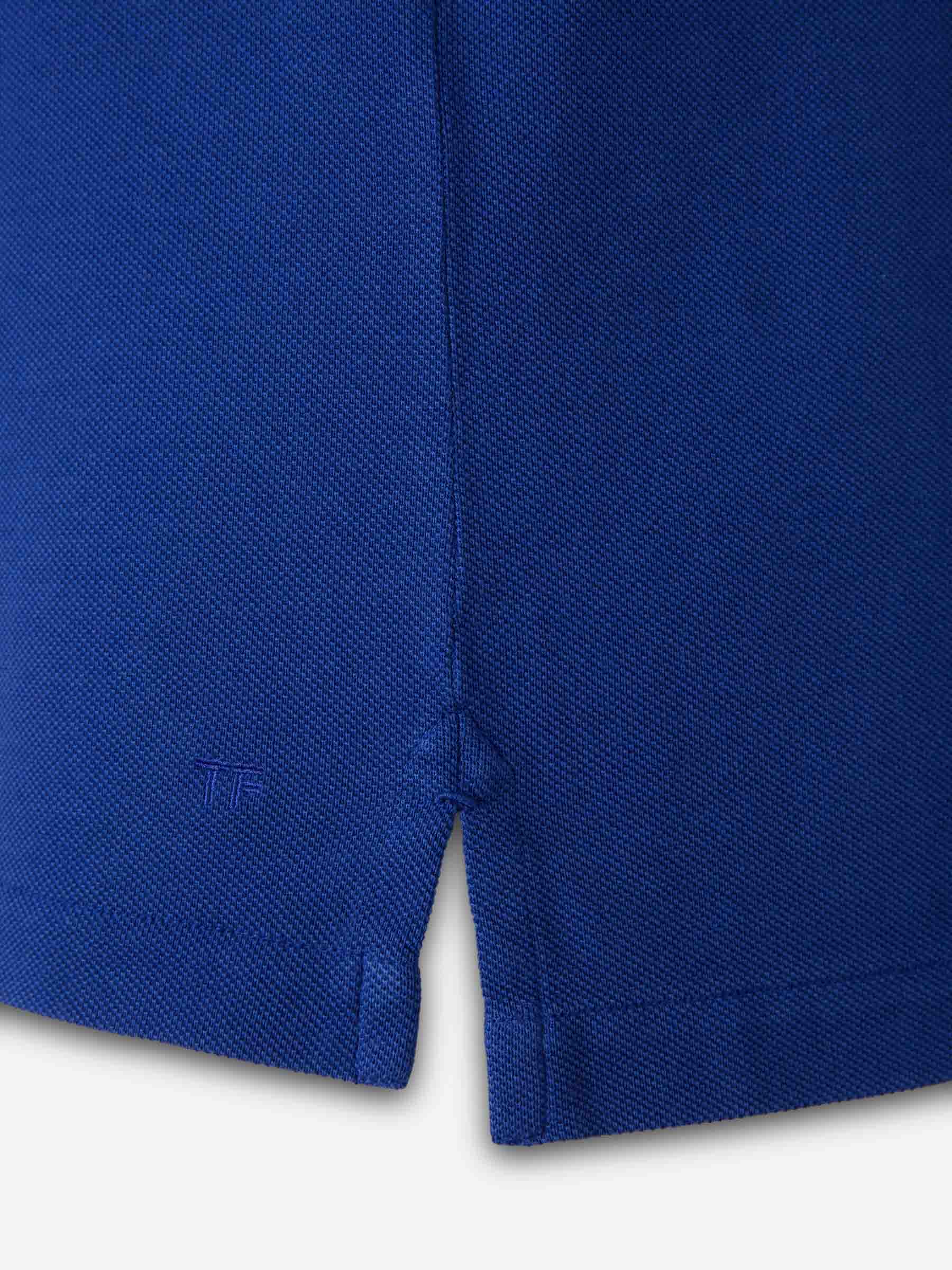 Outlet online Tom Ford Hombre Polo Liso Algodón color Azul Cobalto sku 552-001662 04 - Foto 4