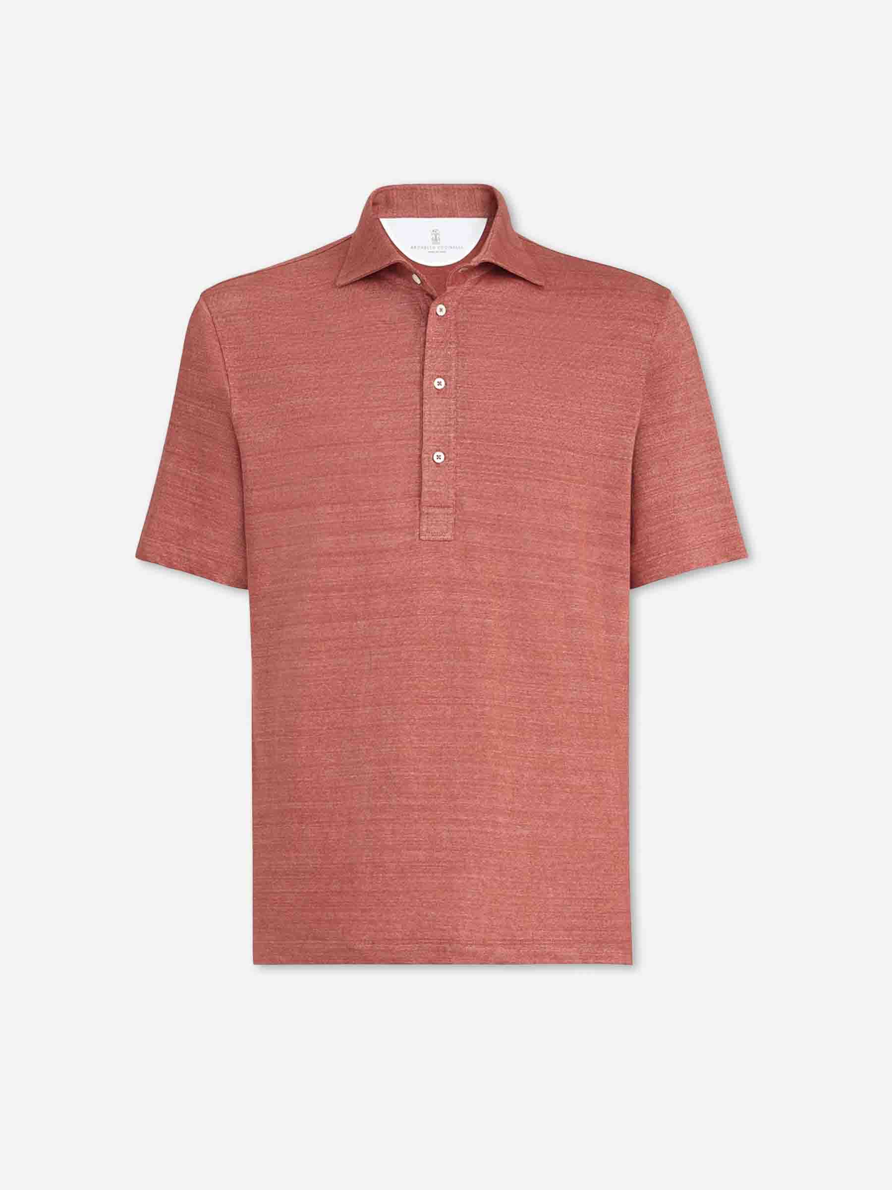 Outlet online Brunello Cucinelli Hombre Polo Punto color Terracota sku 552-001682 01 - Foto 1