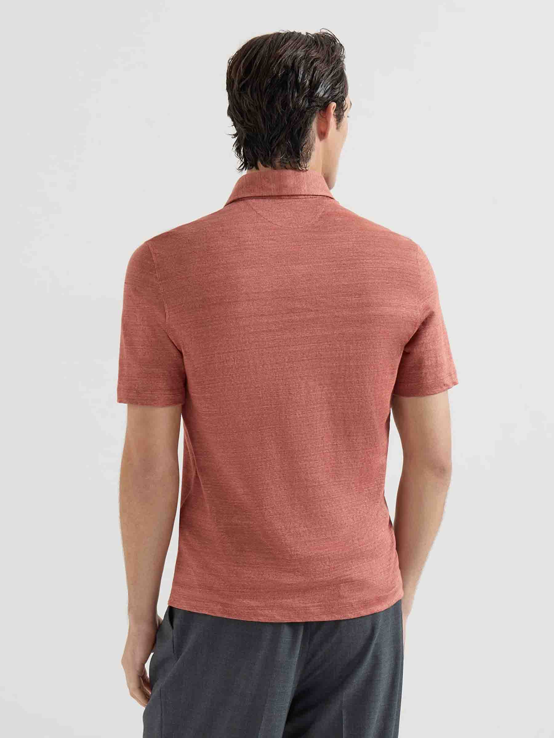 Outlet online Brunello Cucinelli Hombre Polo Punto color Terracota sku 552-001682 01 - Foto 3