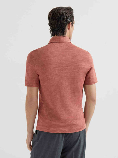Outlet online Brunello Cucinelli Hombre Polo Punto color Terracota sku 552-001682 01 - Foto 3