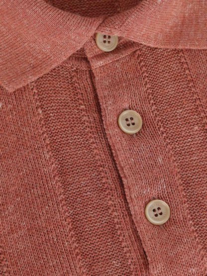 Brunello Cucinelli Hombre Barcelona Polo Punto Lino color Terracota sku 552-001684 01 - Foto 3