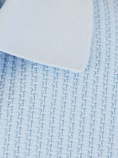 Santa Eulalia Hombre Barcelona Polo Punto Canalé color Azul Celeste sku 552-001730 03 - Foto 3