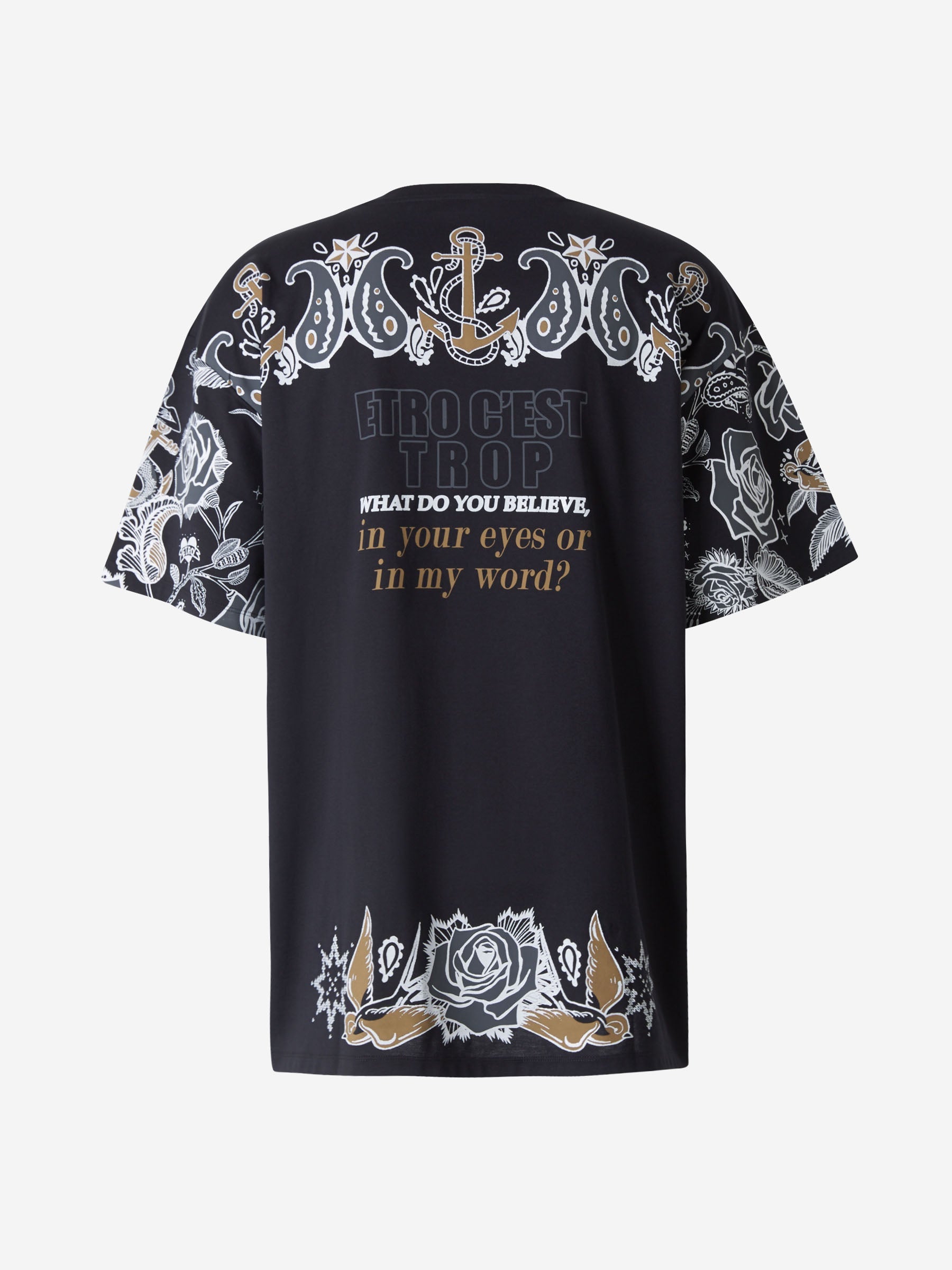 Outlet online Etro Hombre Camiseta Tattoo Paisley color Negro sku 553-002789 01 - Foto 1