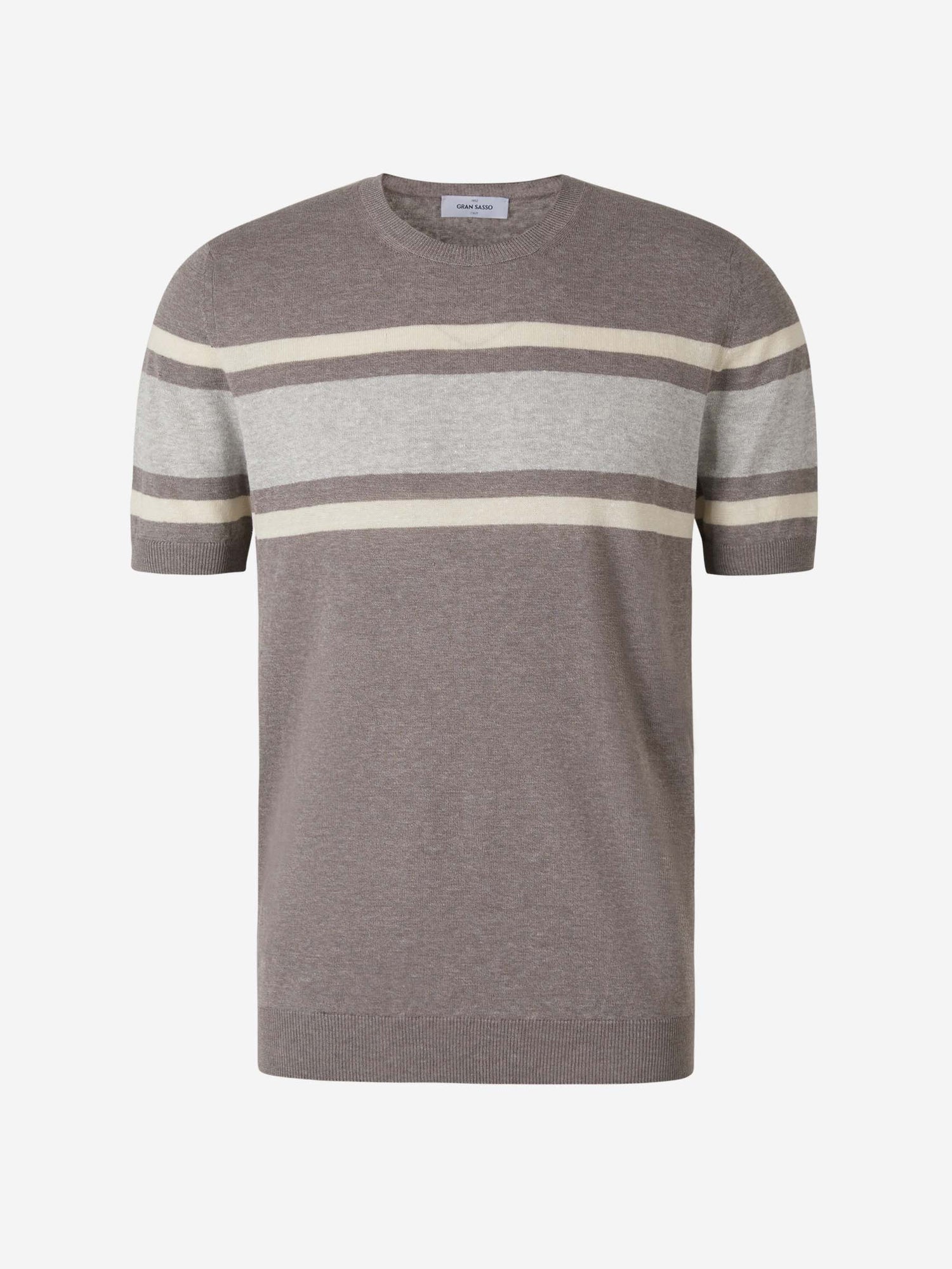 Outlet online Gran Sasso Hombre Camiseta Lino Y Algodón color Negro sku 553-002978 02 - Foto 1