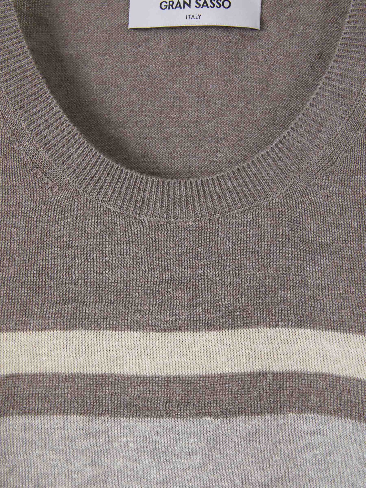 Outlet online Gran Sasso Hombre Camiseta Lino Y Algodón color Negro sku 553-002978 02 - Foto 3