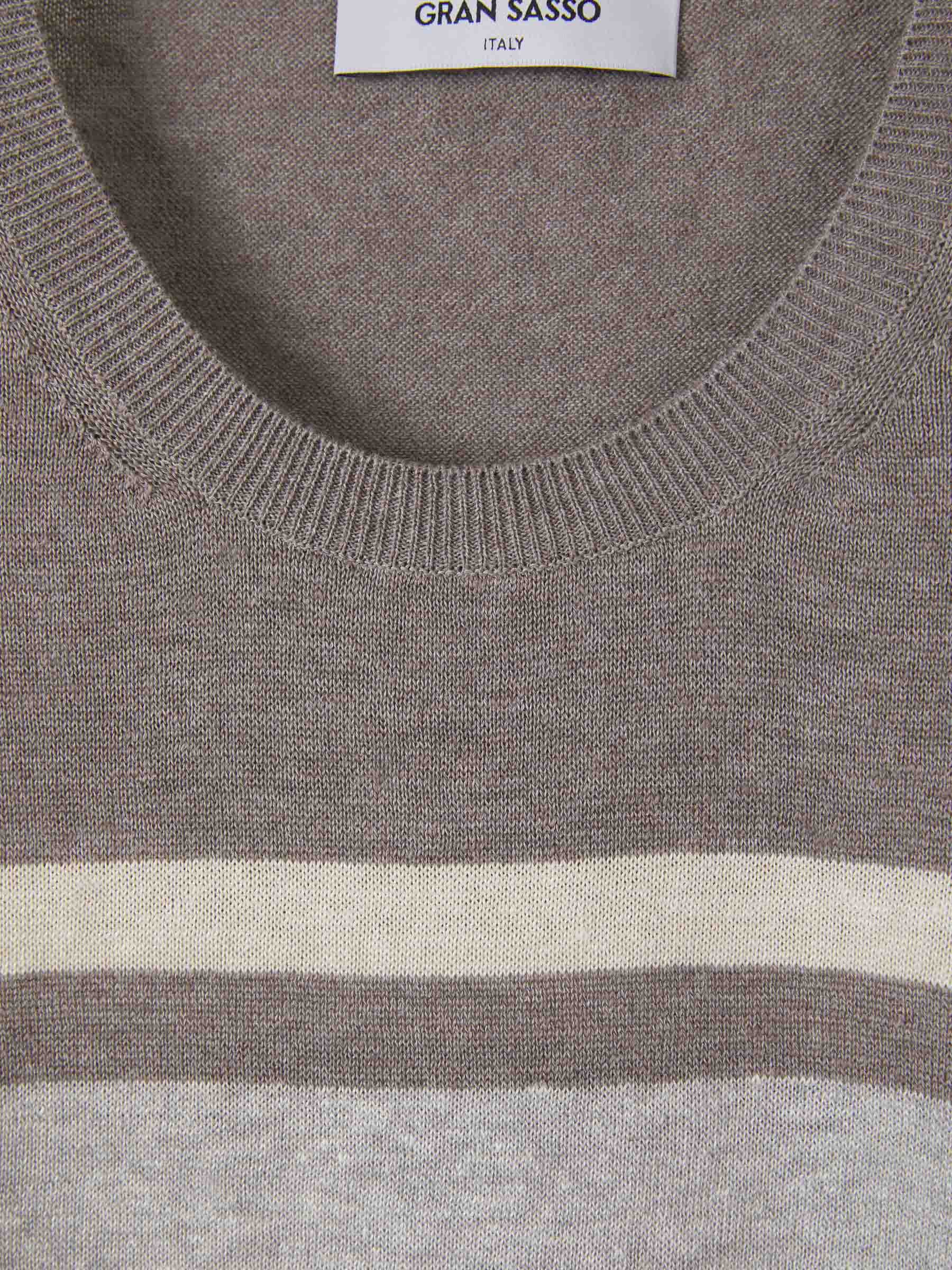 Outlet online Gran Sasso Hombre Camiseta Lino Y Algodón color Negro sku 553-002978 02 - Foto 3