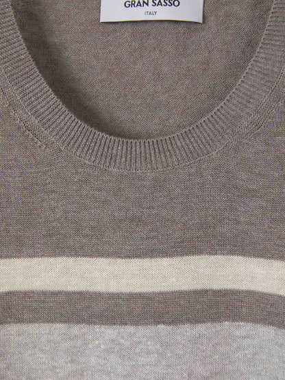 Outlet online Gran Sasso Hombre Camiseta Lino Y Algodón color Negro sku 553-002978 02 - Foto 3