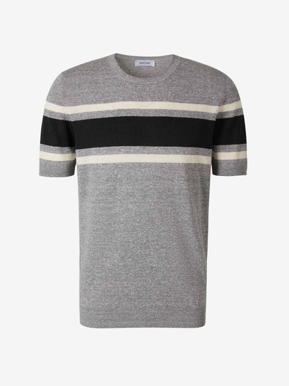 Outlet online Gran Sasso Hombre Camiseta Lino Y Algodón color Negro sku 553-002978 02 - Foto 4
