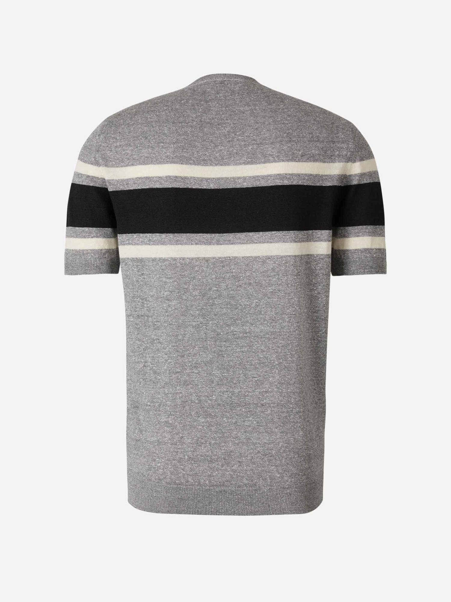 Outlet online Gran Sasso Hombre Camiseta Lino Y Algodón color Negro sku 553-002978 02 - Foto 5