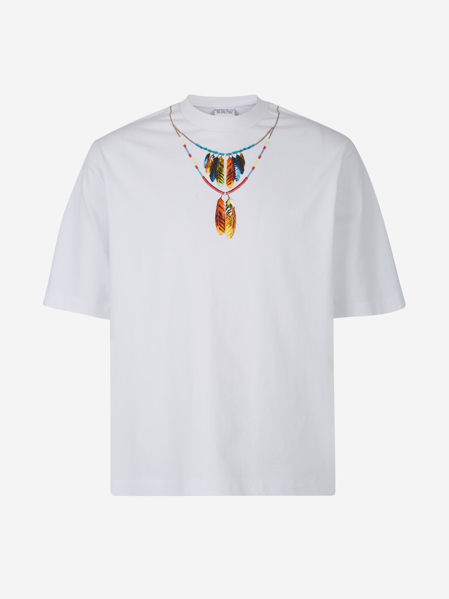 Outlet online Marcelo Burlon Hombre Camiseta Gráfico Estampado color Blanco sku 553-003153 01 - Foto 1
