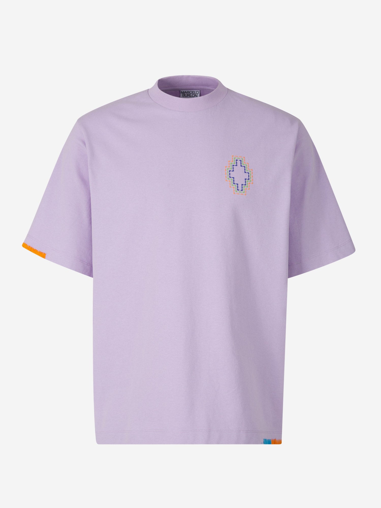 Outlet online Marcelo Burlon Hombre Camiseta Logo Bordado color Lila sku 553-003154 02 - Foto 6