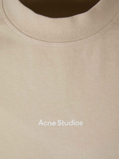 Outlet online Acne Studios Hombre Camiseta Logo Algodón color Verde Lima sku 553-003224 02 - Foto 3