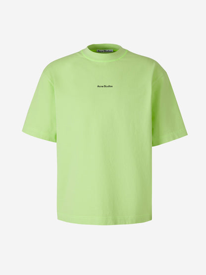 Outlet online Acne Studios Hombre Camiseta Logo Algodón color Verde Lima sku 553-003224 02 - Foto 4
