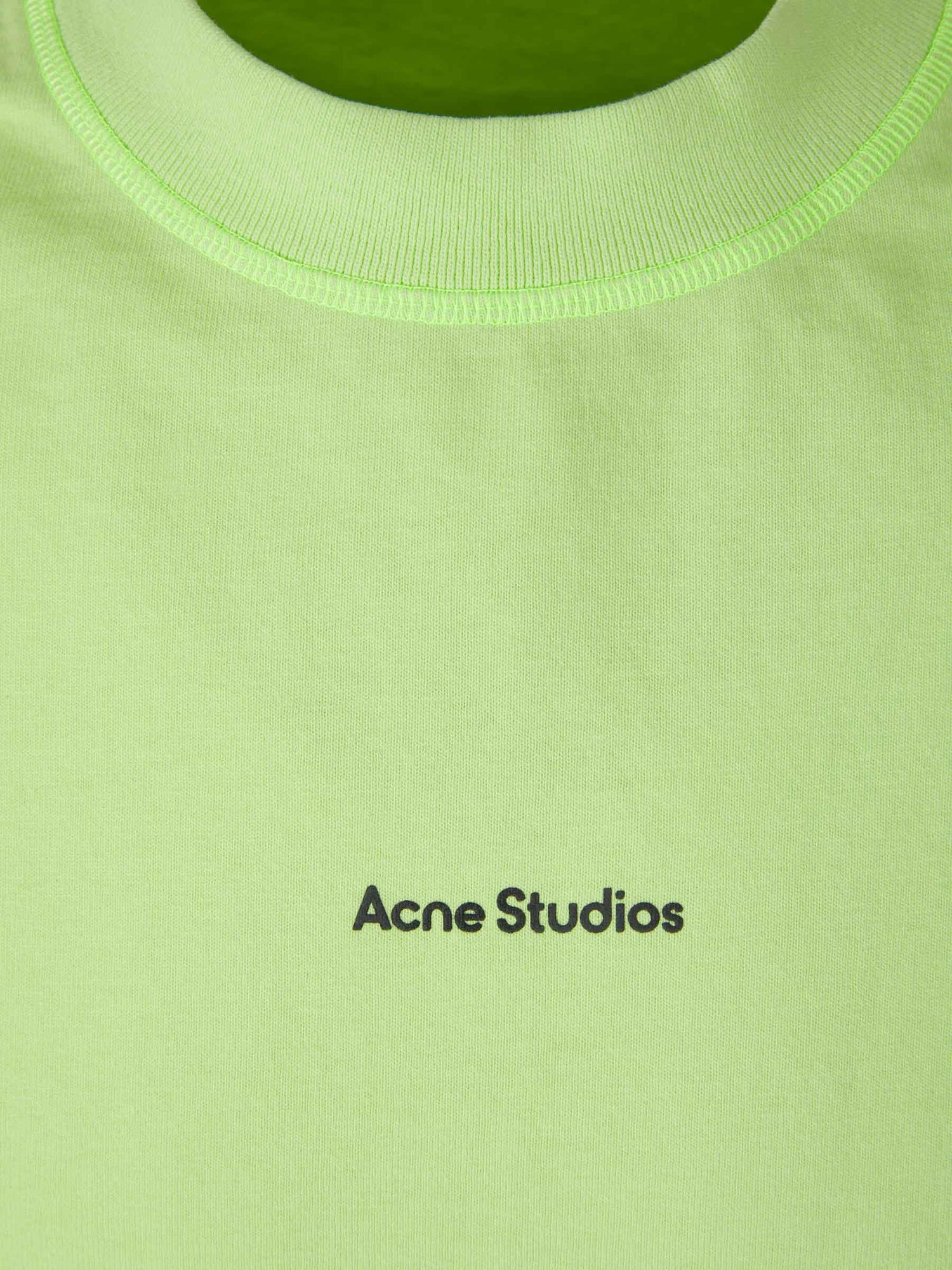 Outlet online Acne Studios Hombre Camiseta Logo Algodón color Verde Lima sku 553-003224 02 - Foto 6