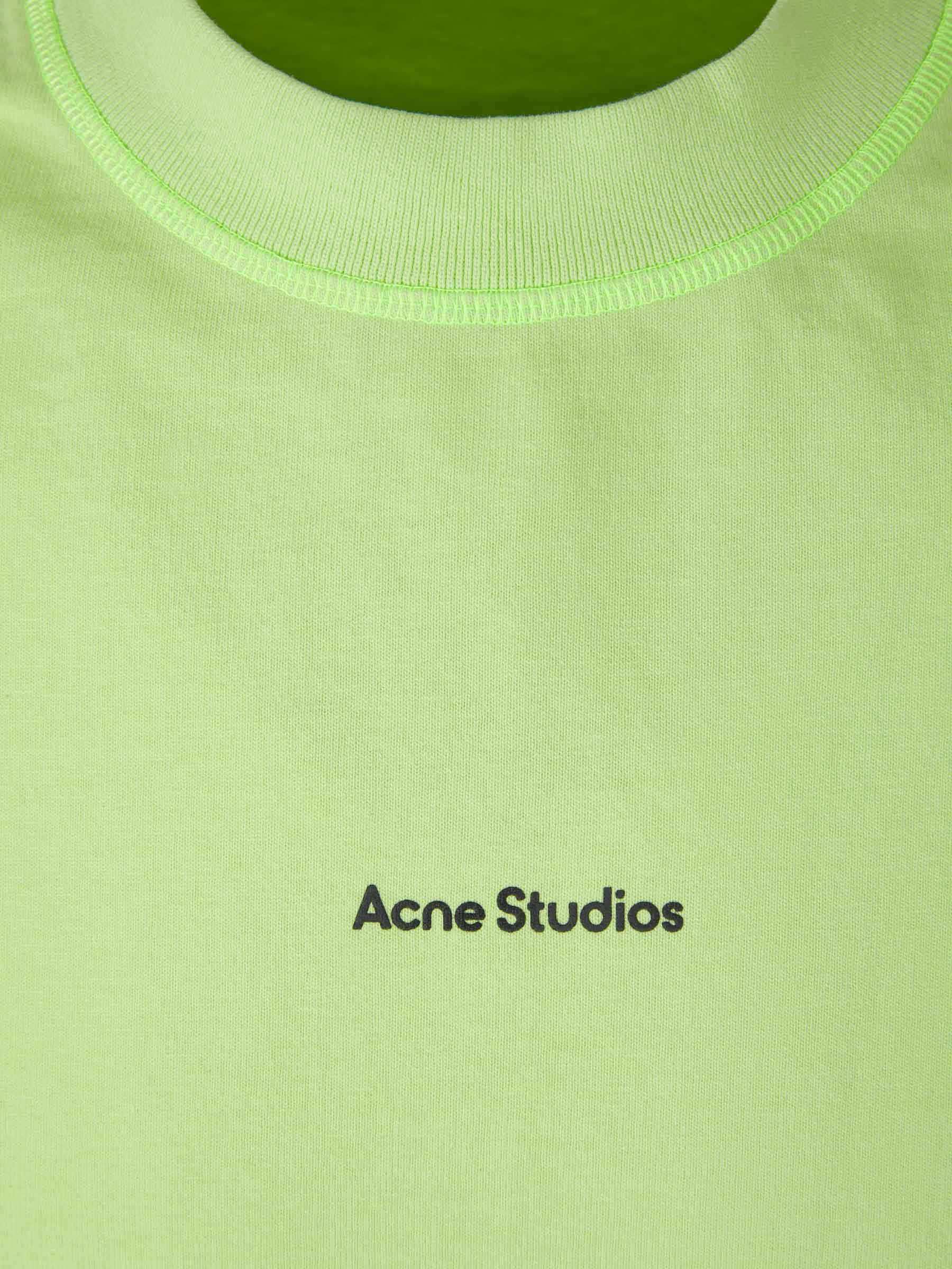Outlet online Acne Studios Hombre Camiseta Logo Algodón color Verde Lima sku 553-003224 02 - Foto 6