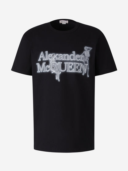Outlet online Alexander McQueen Hombre Camiseta Gráfico Estampado color Negro sku 553-003266 01 - Foto 1