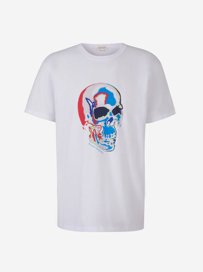 Outlet online Alexander McQueen Hombre Camiseta Algodón Skull color Blanco sku 553-003268 01 - Foto 1
