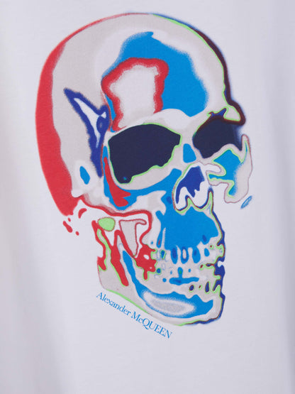 Outlet online Alexander McQueen Hombre Camiseta Algodón Skull color Blanco sku 553-003268 01 - Foto 4