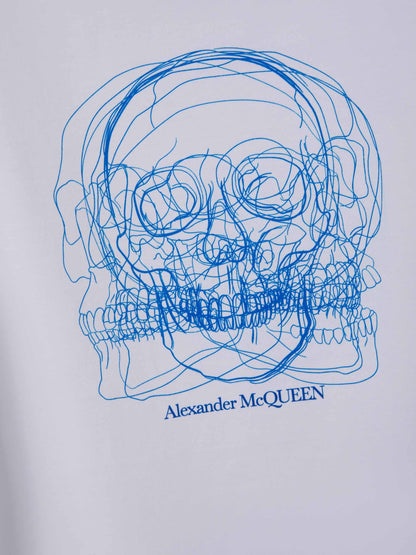Outlet online Alexander McQueen Hombre Camiseta Skull Sketch color Blanco sku 553-003271 01 - Foto 4