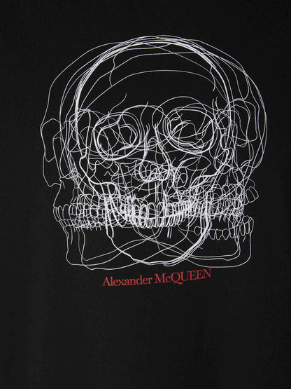 Outlet online Alexander McQueen Hombre Camiseta Skull Sketch color Negro sku 553-003271 02 - Foto 6