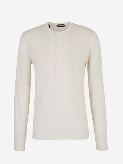 Outlet online Tom Ford Hombre Camiseta Punto Algodón color Crema sku 553-003276 01 - Foto 1