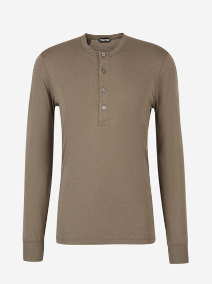 Outlet online Tom Ford Hombre Camiseta Punto Algodón color Crema sku 553-003276 01 - Foto 5