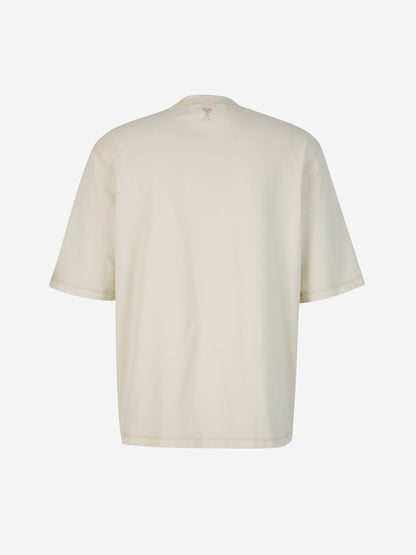 Outlet online Ami Paris Hombre Camiseta De Coeur color Crema sku 553-003278 01 - Foto 2