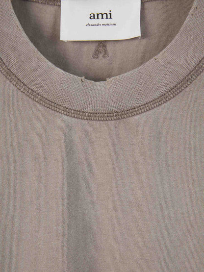 Outlet online Ami Paris Hombre Camiseta De Coeur color Gris Piedra sku 553-003278 02 - Foto 4