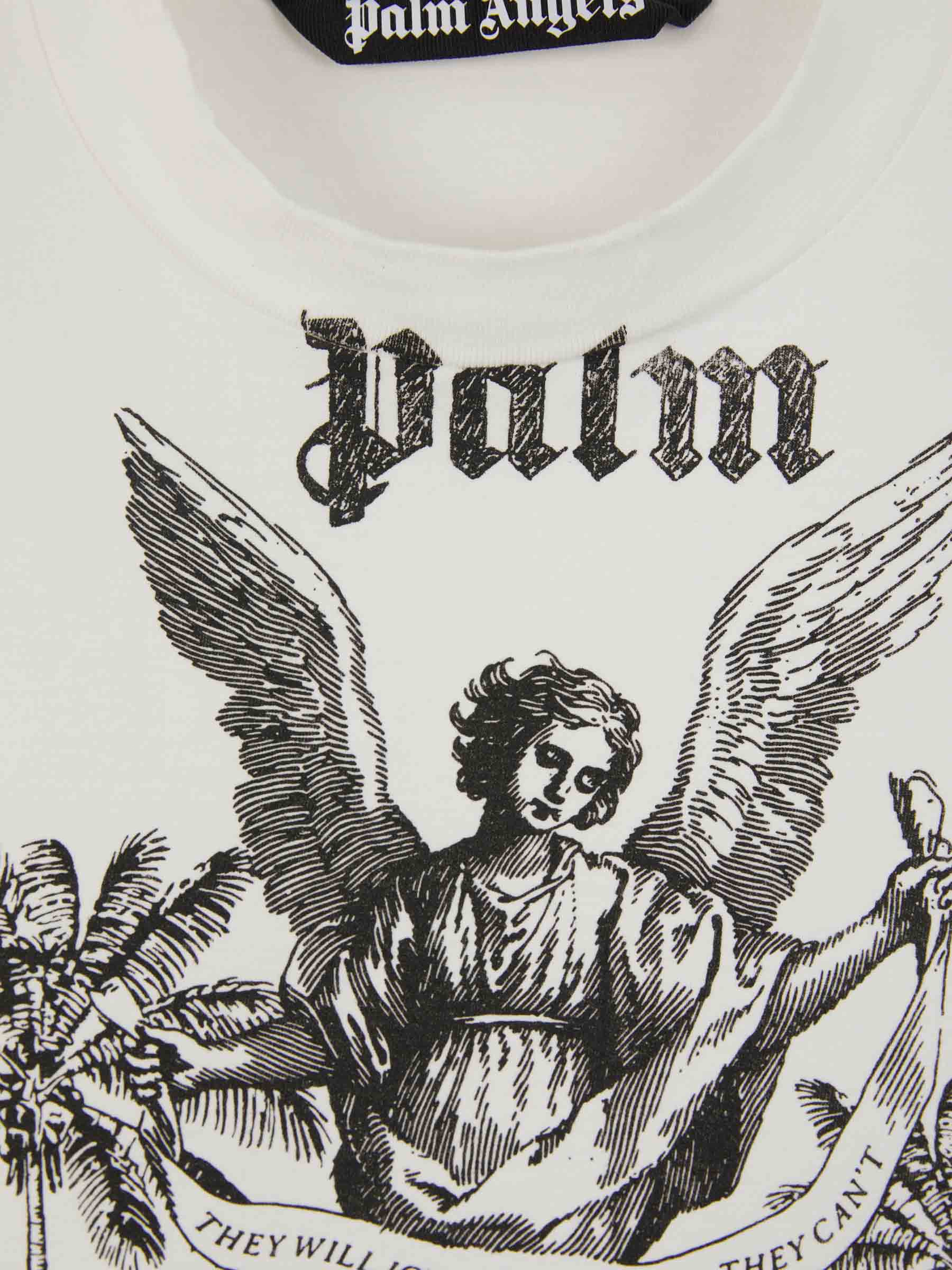 Outlet online Palm Angels Hombre Camiseta Algodón Logo color Blanco sku 553-003289 01 - Foto 3
