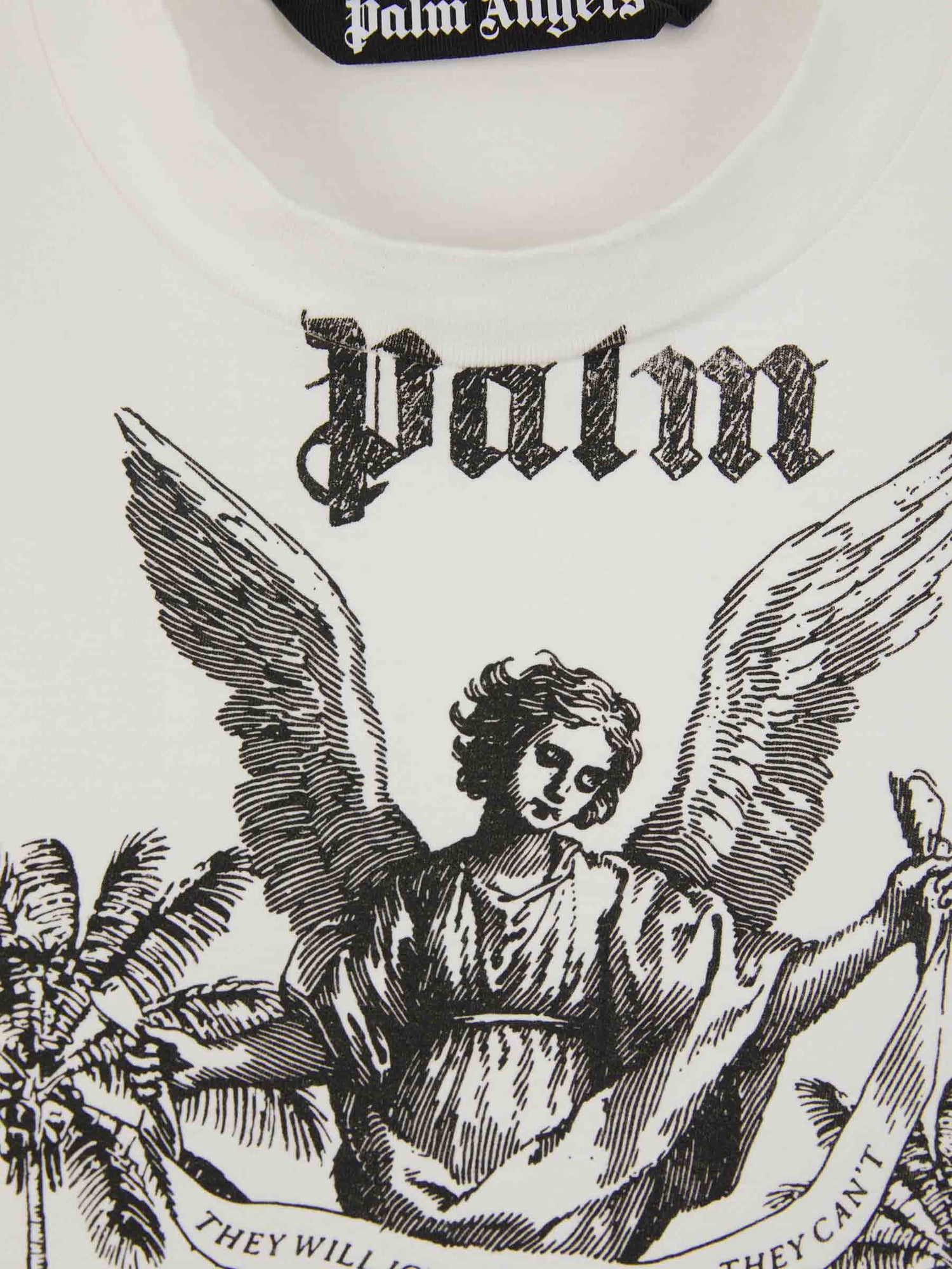 Outlet online Palm Angels Hombre Camiseta Algodón Logo color Gris Claro sku 553-003289 02 - Foto 3