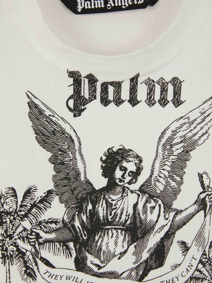 Outlet online Palm Angels Hombre Camiseta Algodón Logo color Gris Claro sku 553-003289 02 - Foto 3