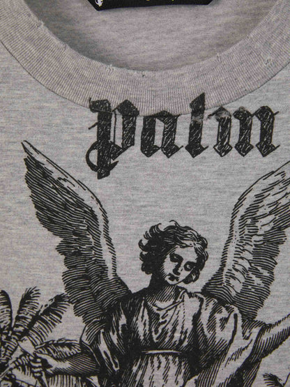Outlet online Palm Angels Hombre Camiseta Algodón Logo color Gris Claro sku 553-003289 02 - Foto 7