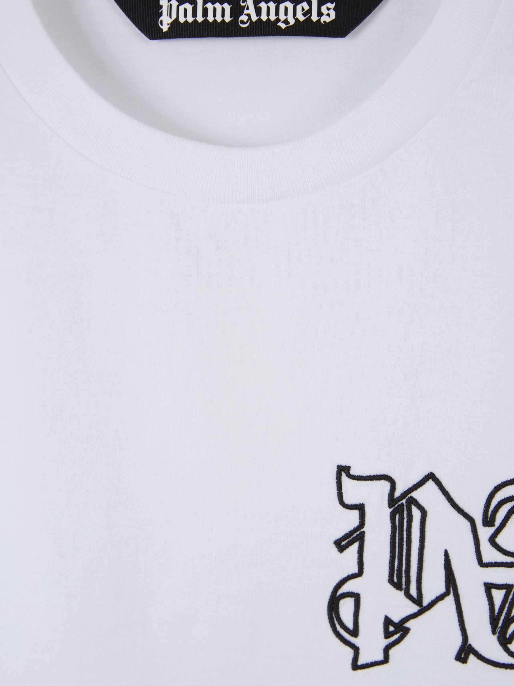 Outlet online Palm Angels Hombre Camiseta Logo Bordado color Blanco sku 553-003298 01 - Foto 3