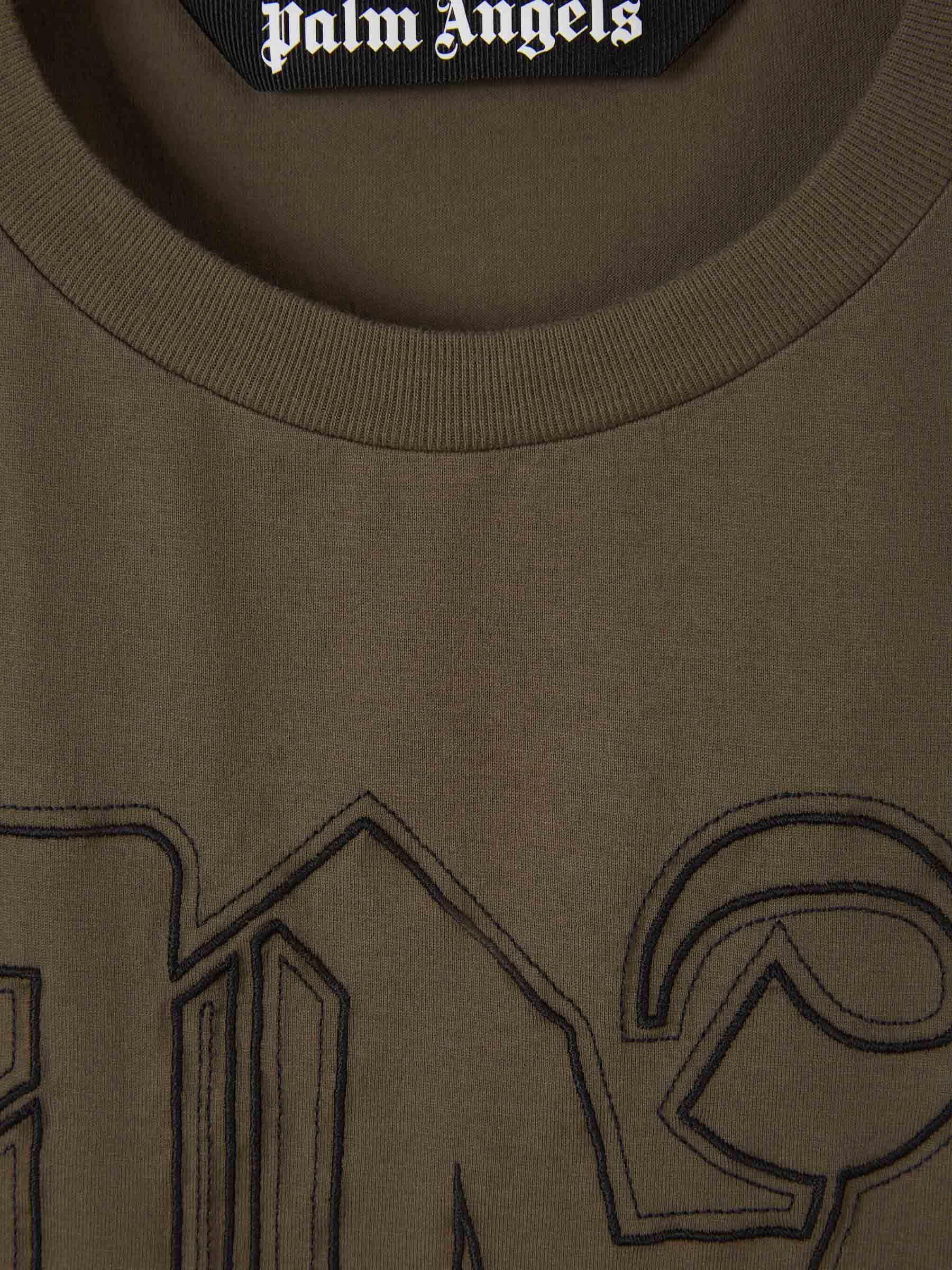 Outlet online Palm Angels Hombre Camiseta Logo Bordado color Marron sku 553-003299 01 - Foto 3