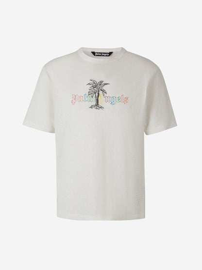 Outlet online Palm Angels Hombre Camiseta Gráfico Palmera color Blanco sku 553-003300 01 - Foto 1