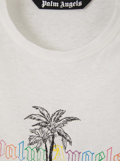 Outlet online Palm Angels Hombre Camiseta Gráfico Palmera color Blanco sku 553-003300 01 - Foto 3