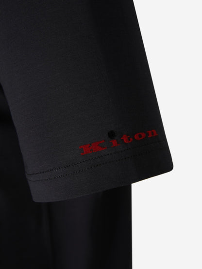 Outlet online Kiton Hombre Camiseta Lisa Algodón color Negro sku 553-003321 01 - Foto 4