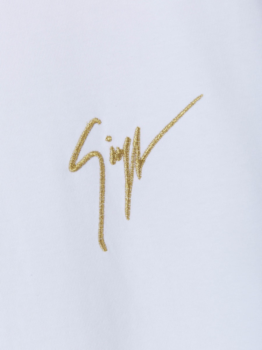 Outlet online Giuseppe Zanotti Hombre Camiseta Logo Bordado color Negro sku 553-003344 02 - Foto 2