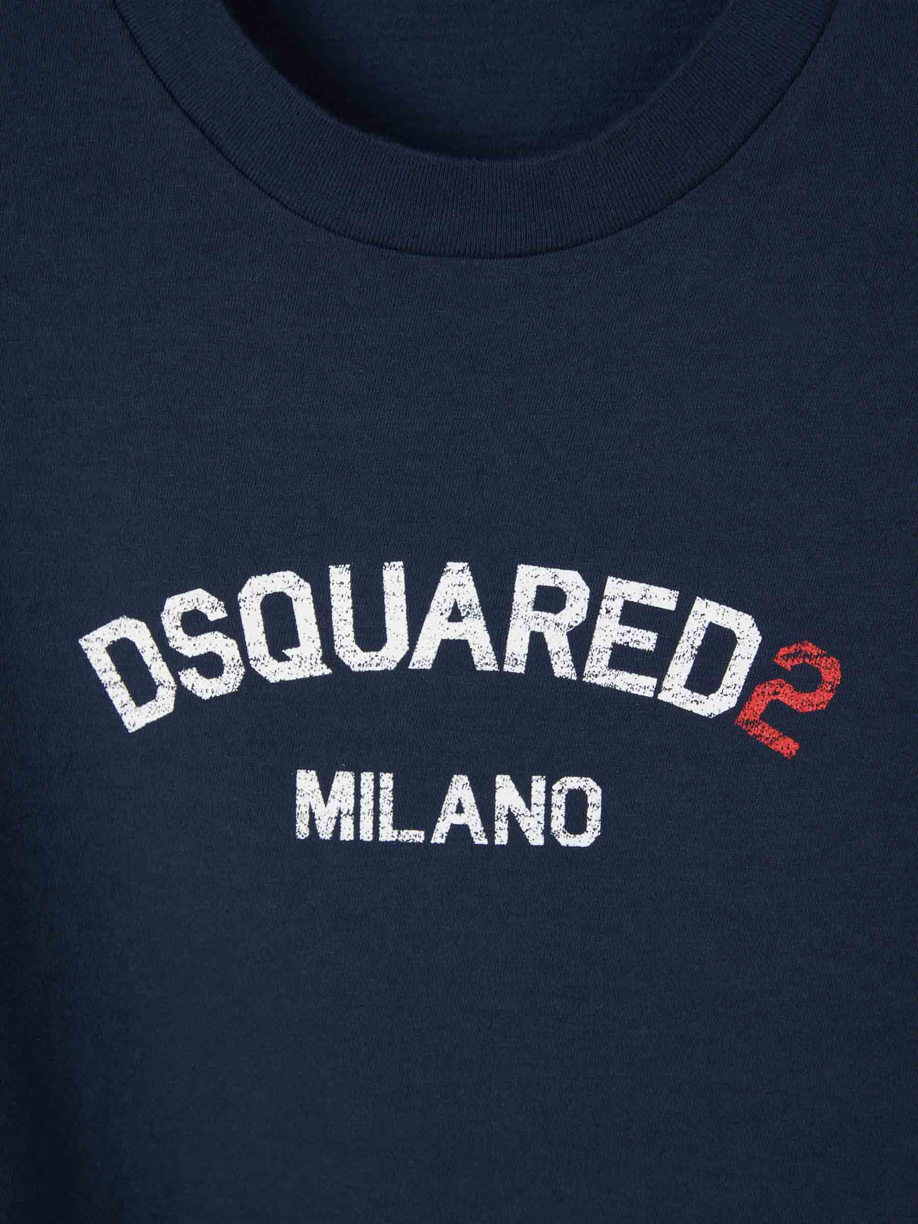 Outlet online Dsquared2 Hombre Camiseta Logo Estampado color Azul Noche sku 553-003379 01 - Foto 3