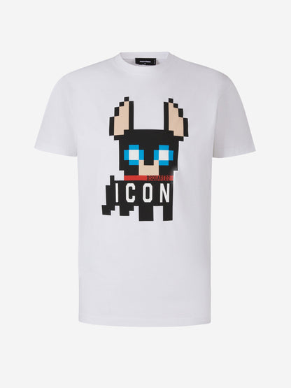 Outlet online Dsquared2 Hombre Camiseta Gráfico Estampado color Blanco sku 553-003385 01 - Foto 1